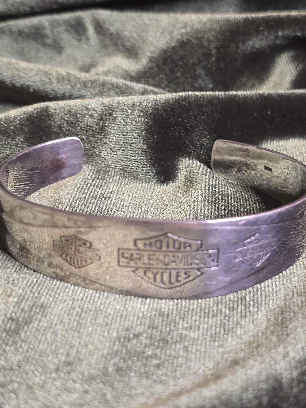 Harley-Davidson Sterling Silver Logo Cuff Bracelet - 925
